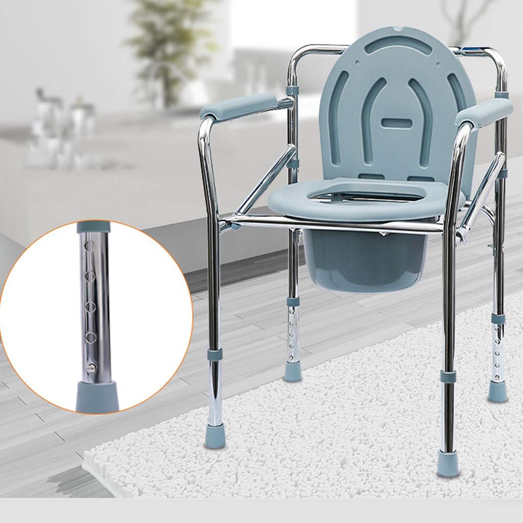 Commode Chair Folding And Adjustable In Iroin Frame